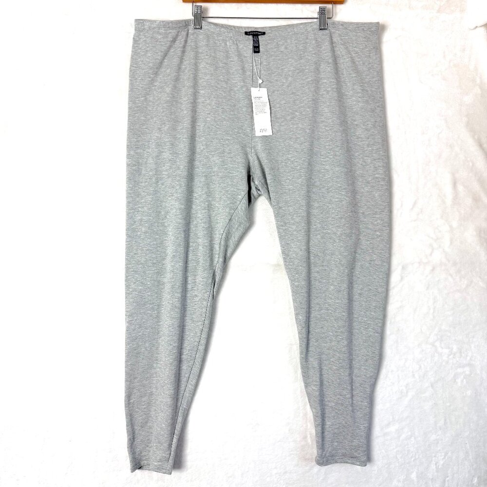 NEW EILEEN FISHER Cozy Brushed Terry Hug Organic Cotton Slim Ankle Leggings 3X